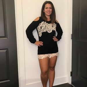 Black Romper w/ lace detail